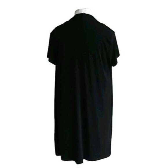 En Focus Short Sleeve Animal Print Dress Attached Black Cardigan Size 14W - Picture 6 of 8